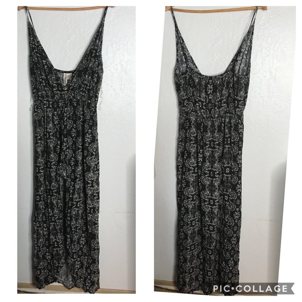 Black Printed Maxi Dress - Feminine Summer Slip Dress